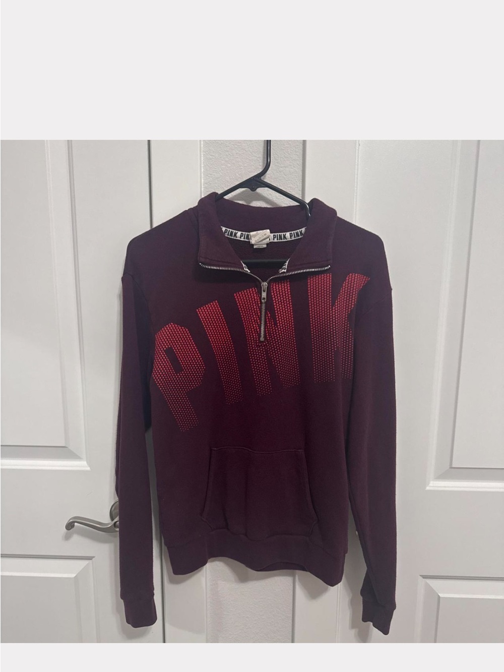 PINK Victoria's Secret Maroon Half-Zip Pullover